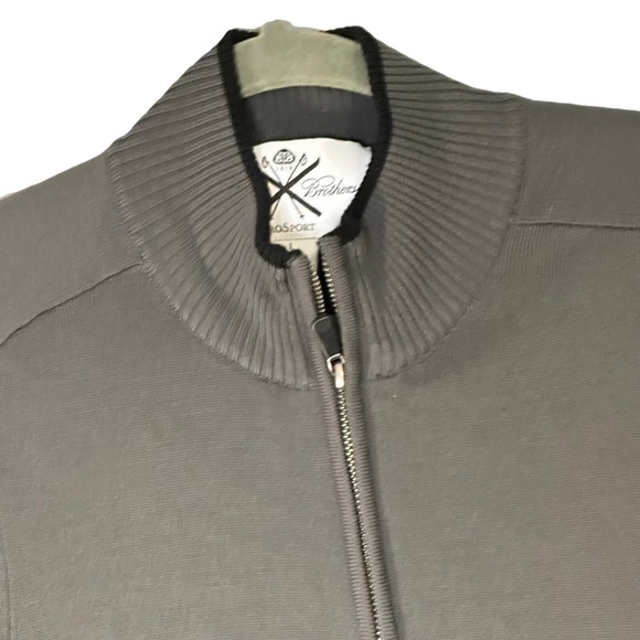 Brooks Brothers ProSport Sweater Merino Wool Lined Full Zip Argyle SZ L - Picture 3 of 7